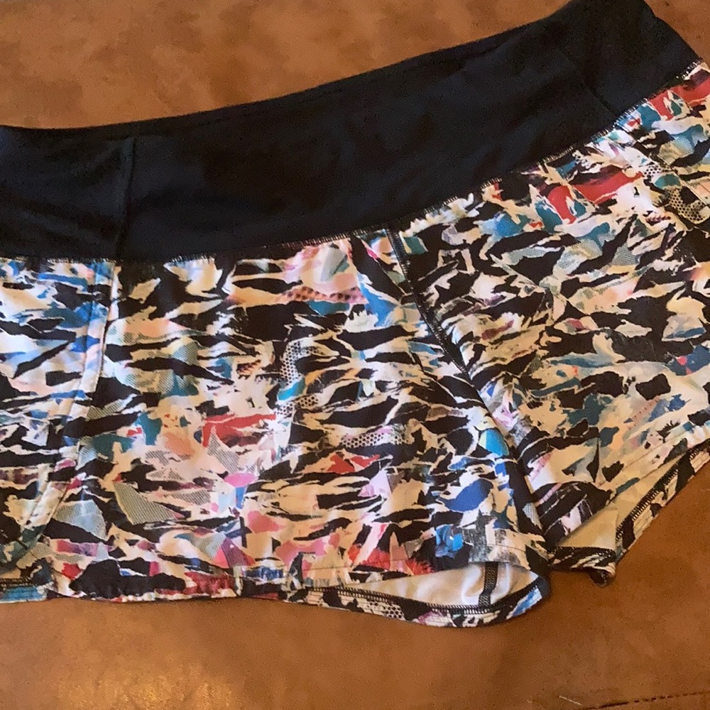 Lululemon running shorts, multicolored